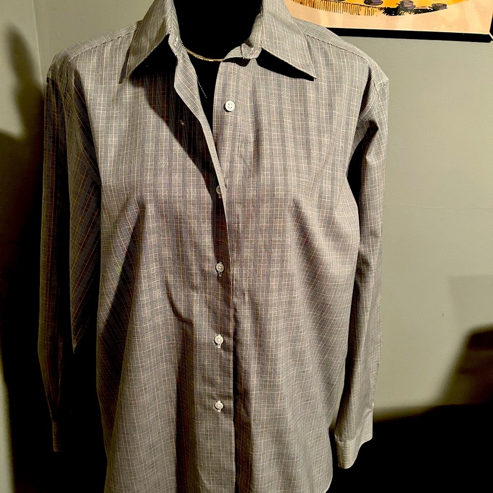 Talbots Wrinkle-resistant, LS, Plaid Button Front Blouse, Women’s Size 12